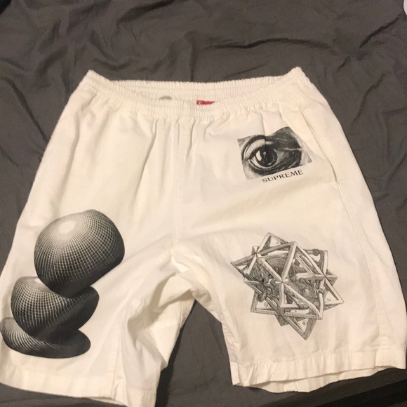 white supreme shorts